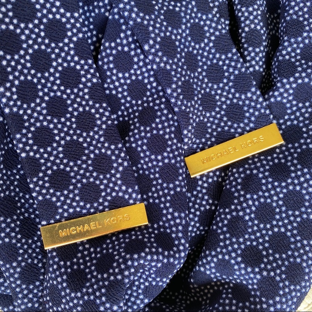 Michael Kors Packable Pull On Wide Leg Pants S NWT True Navy Print - Picture 10 of 11